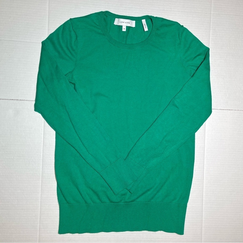 Lark & Ro Green Knit Pullover Sweater Womens Size Medium Office Professional